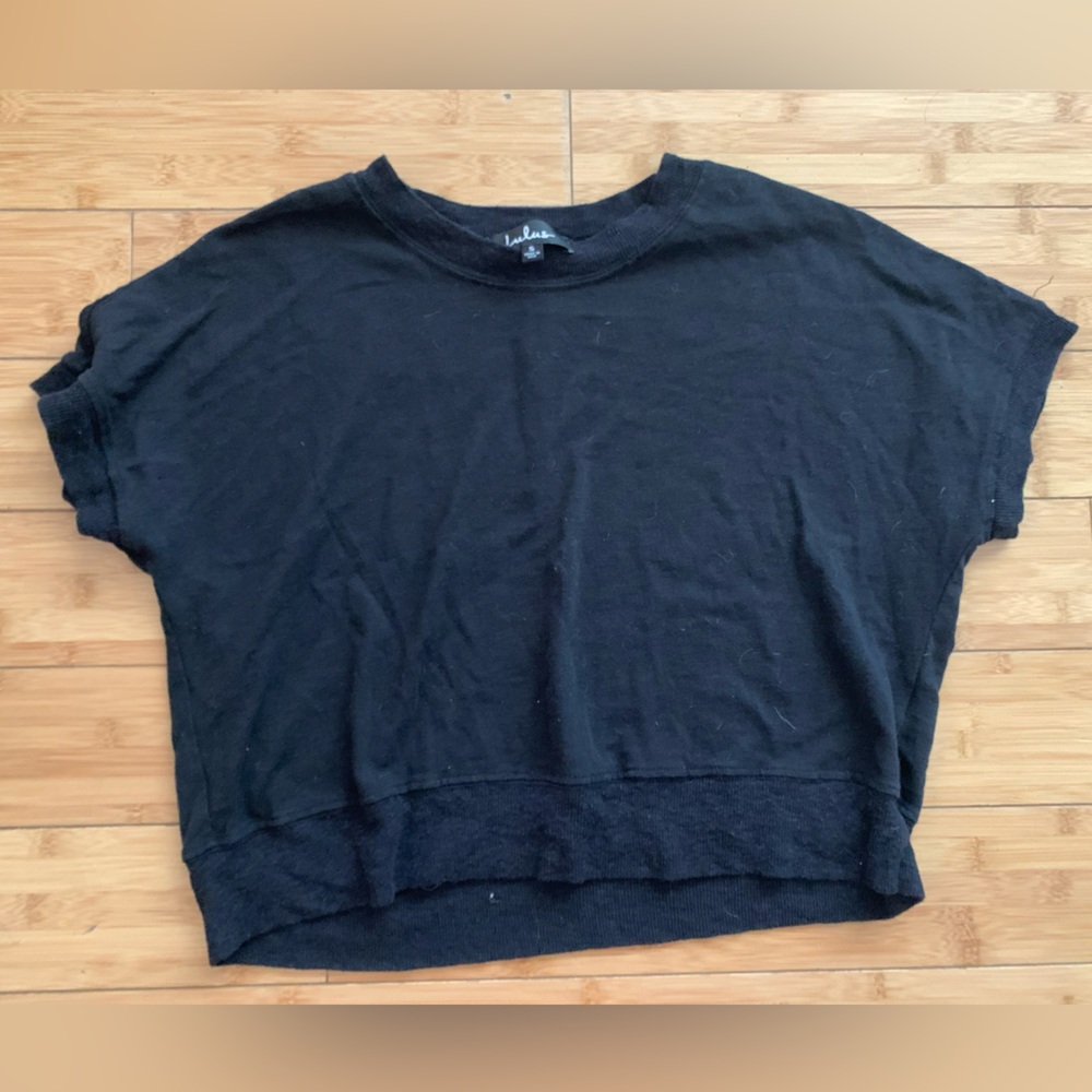 Black Short Sleeve Top lulu’s thin sweatshirt style
